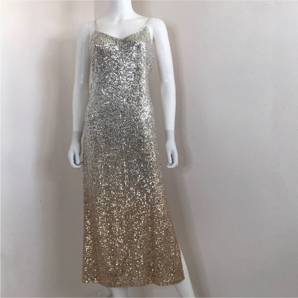 Chelsea & Violet L silver and gold sequin dress size L party dress - Picture 1 of 13